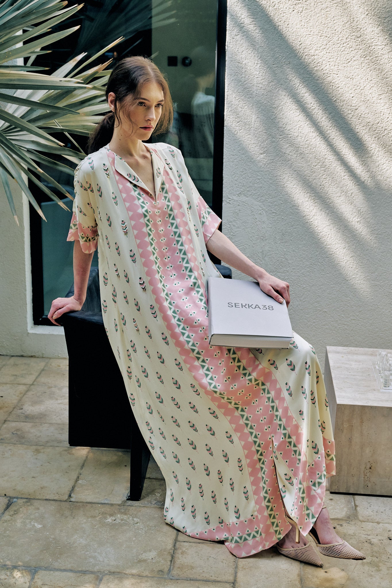 Feather Print Kaftan