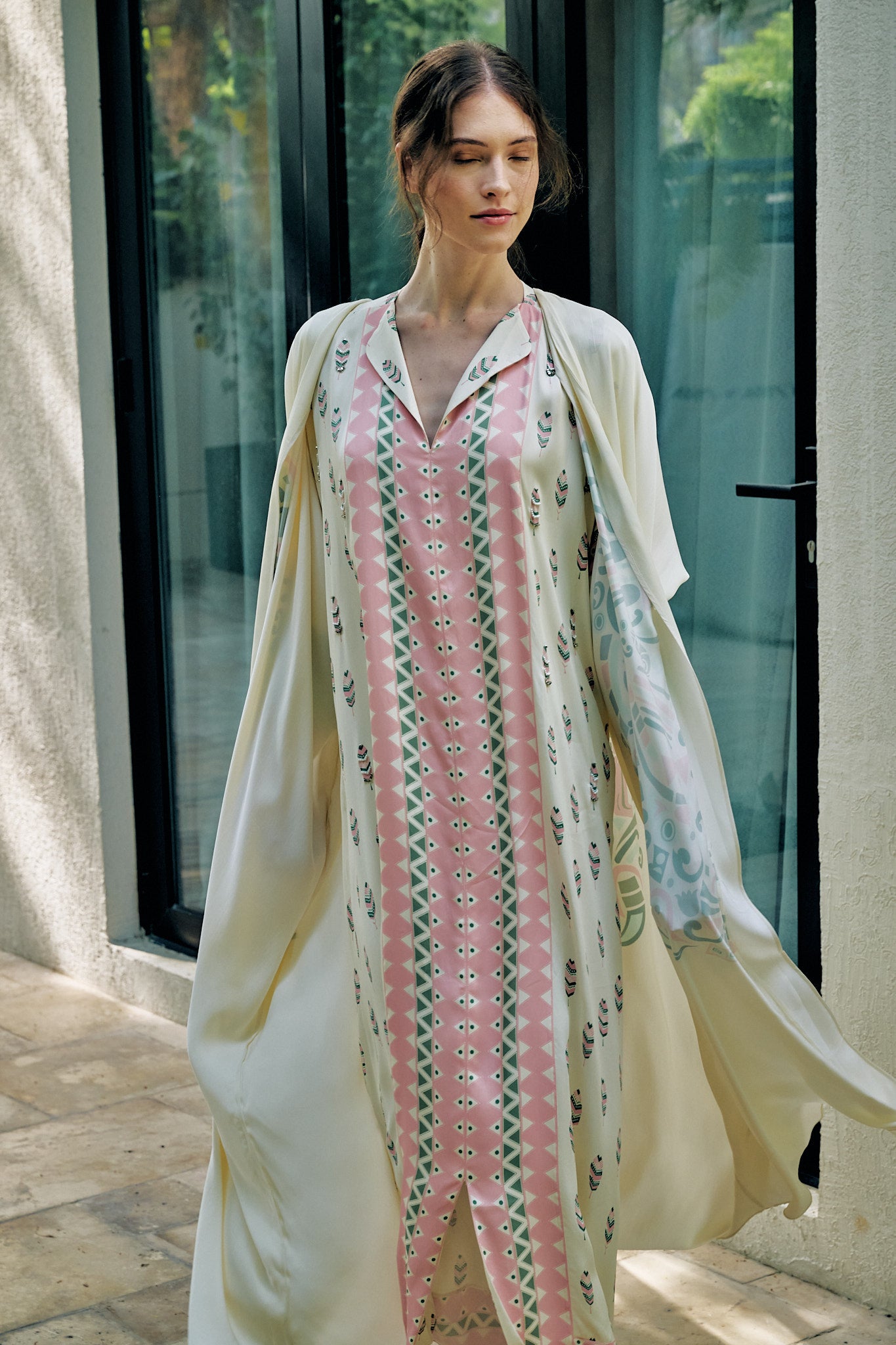 Feather Print Kaftan