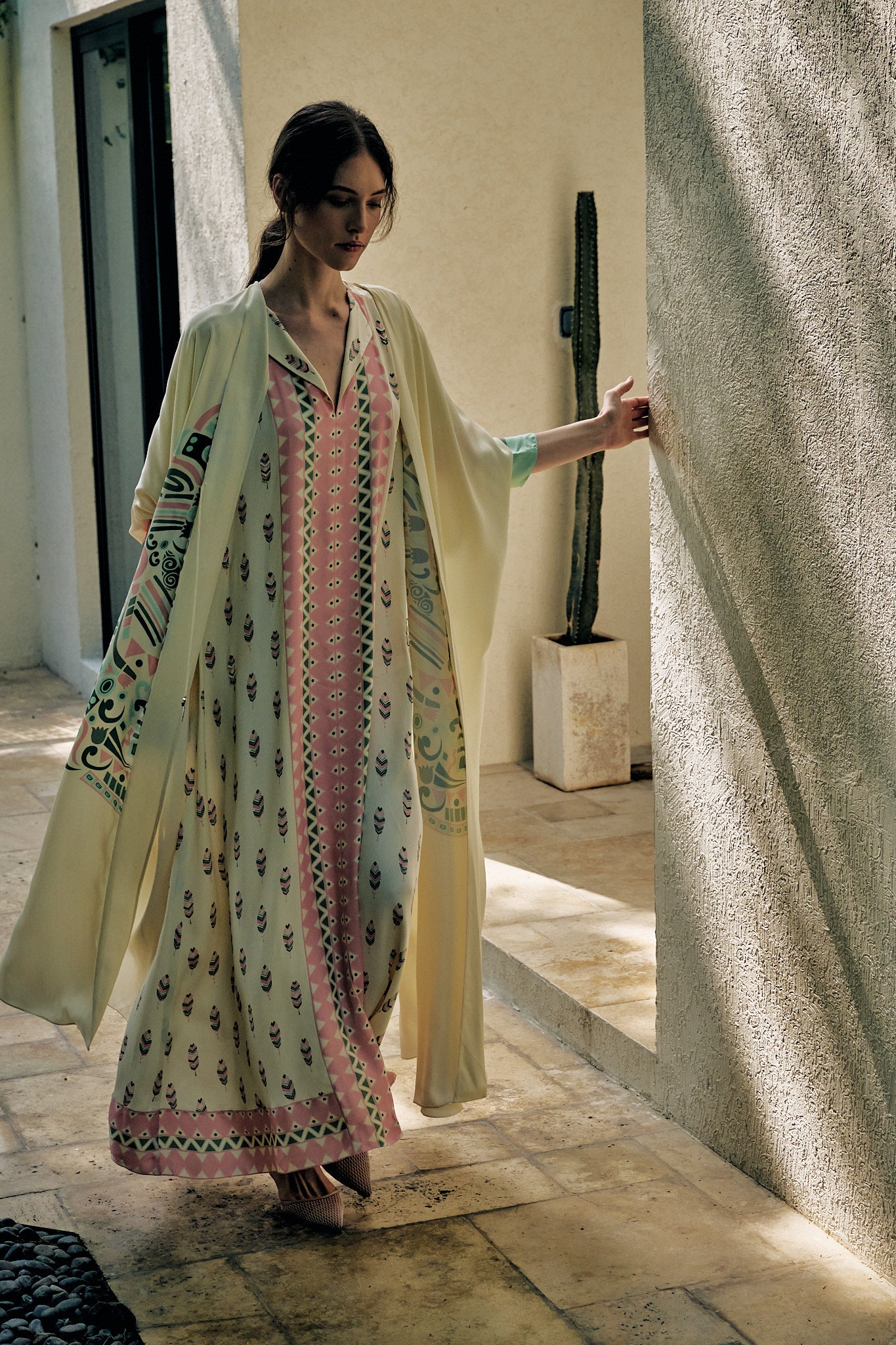 Feather Print Kaftan