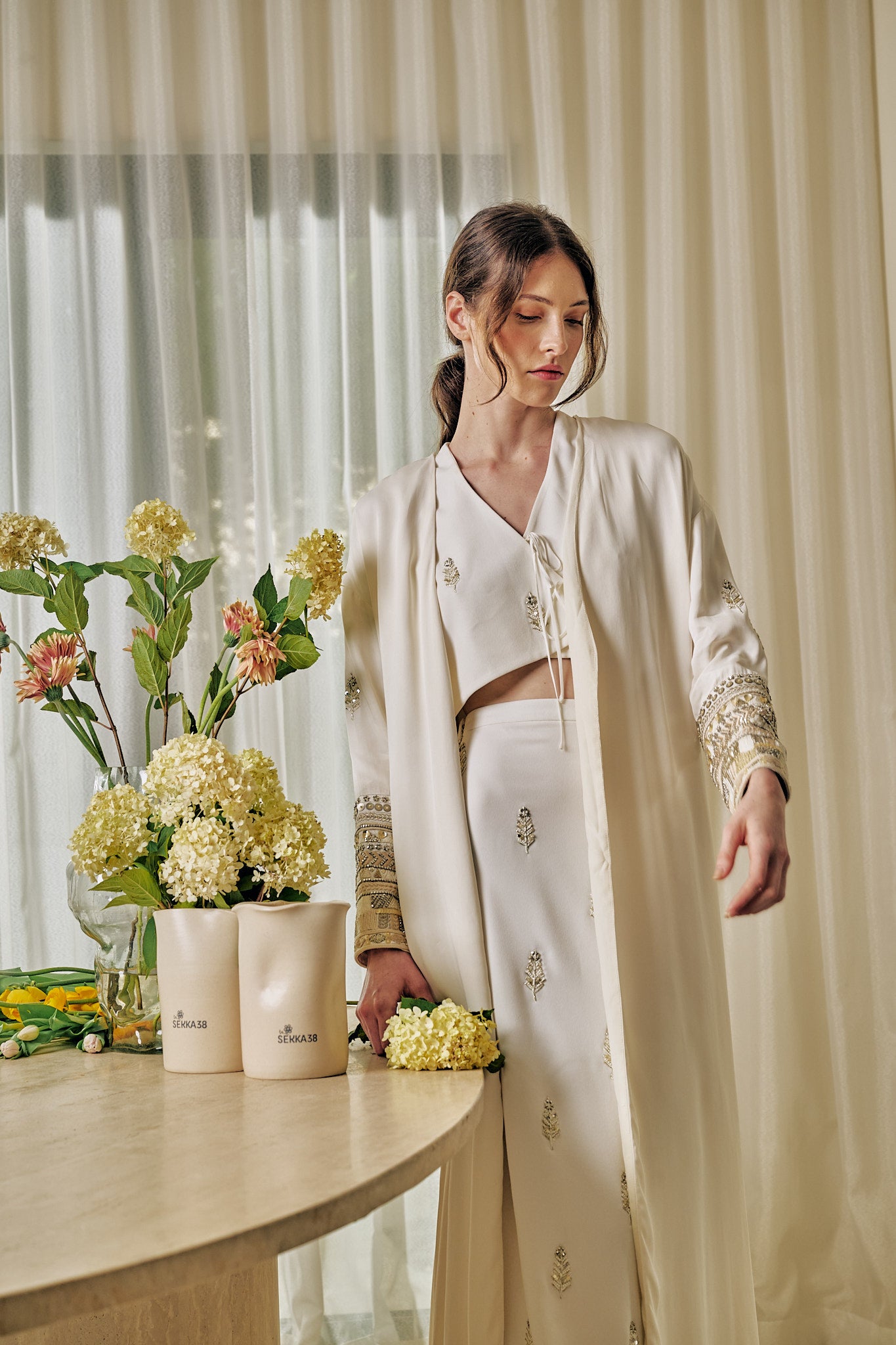 Cuff&arm Embellished Abaya