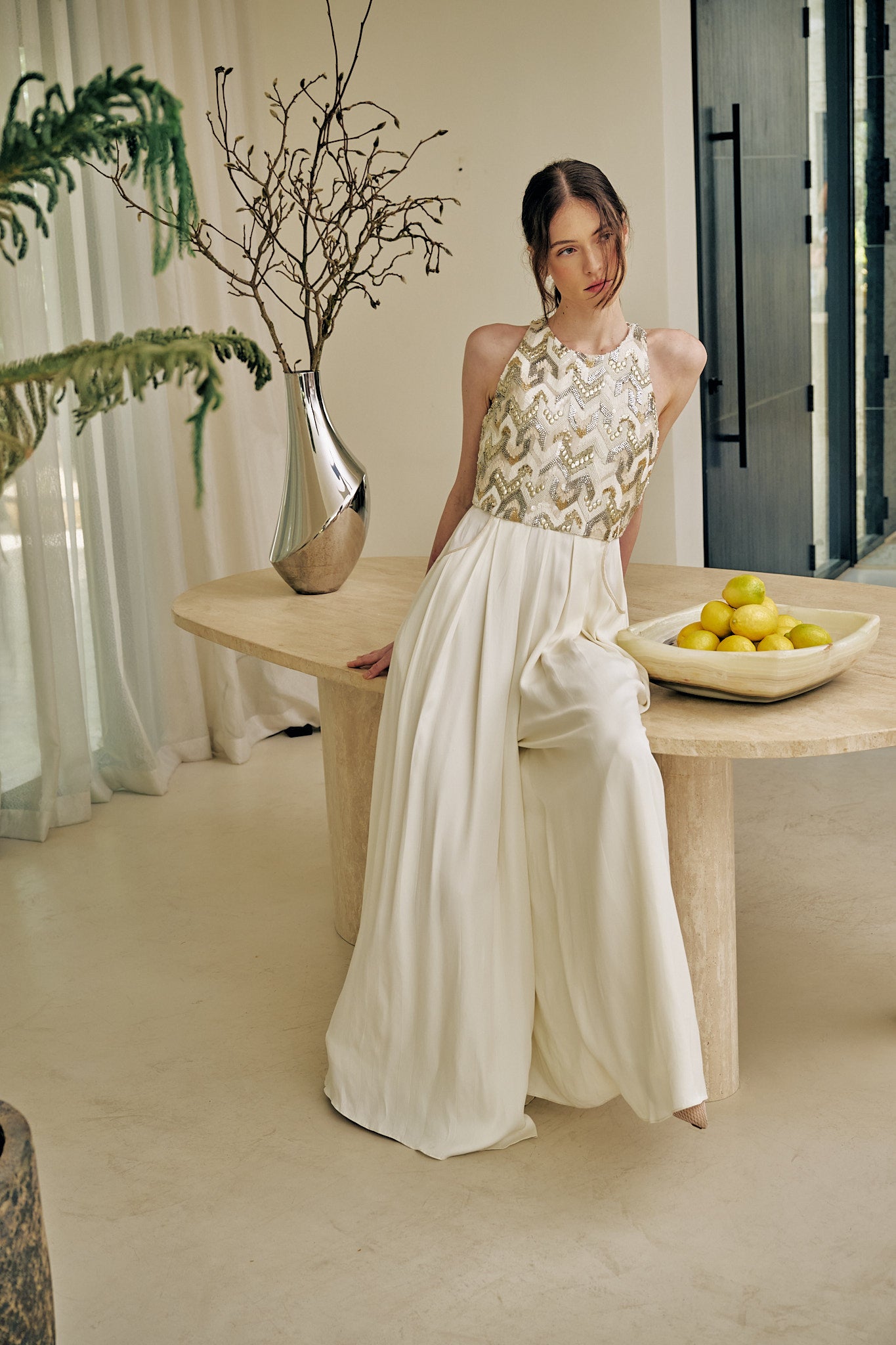 Chevron Ivory Jumpsuit