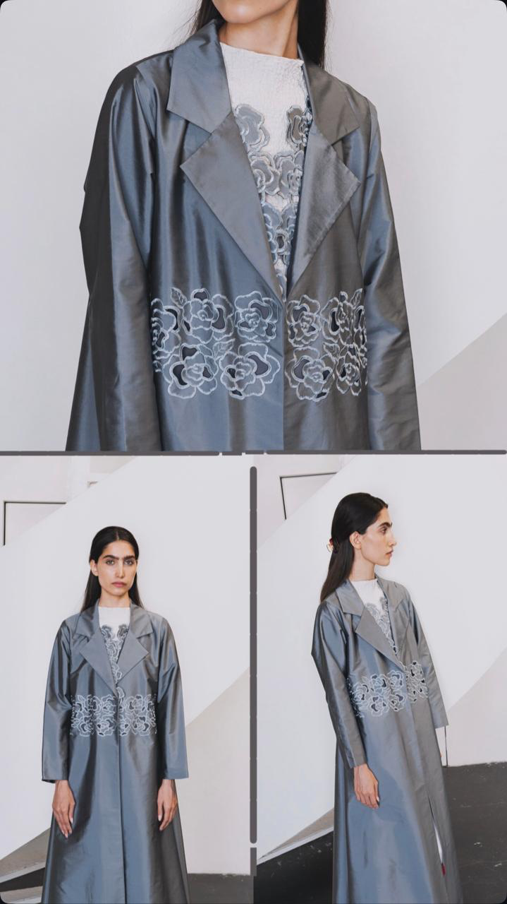 Flower embroidered abaya
