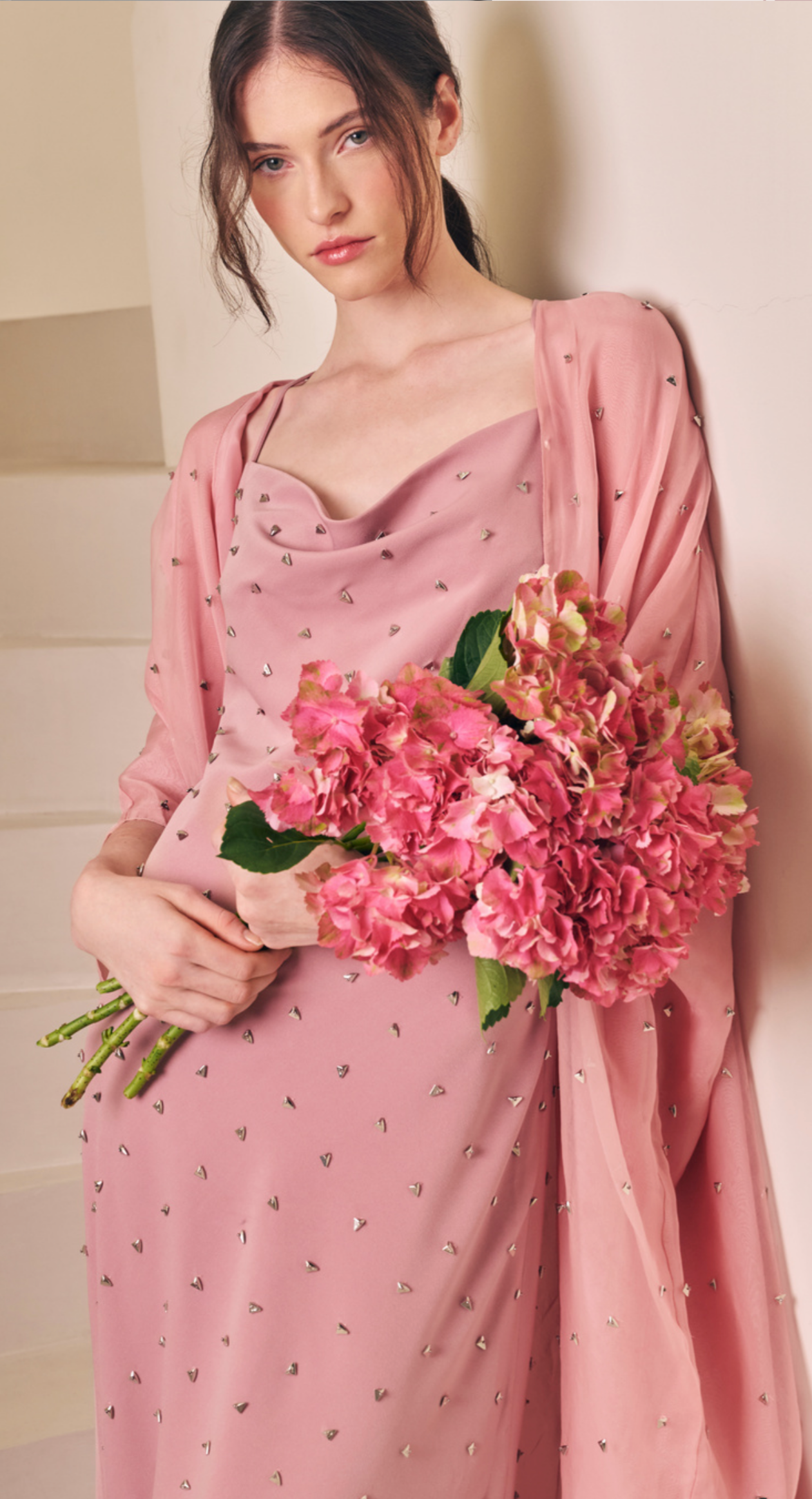 Pink Organza Cape (Semi Heavy)