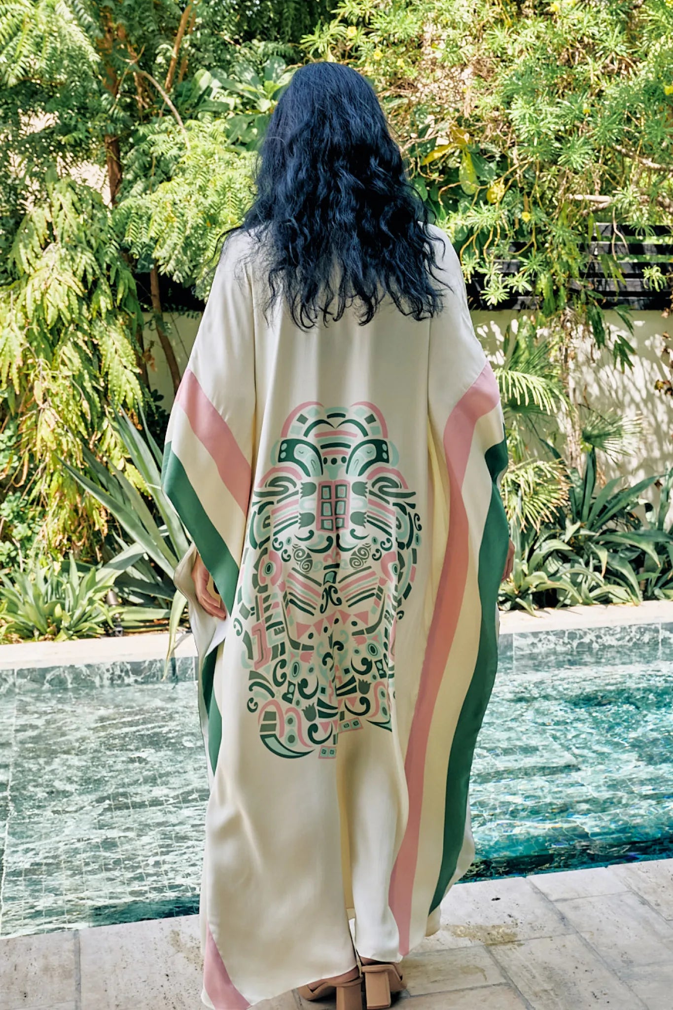 Abstract Mkaftanask Print V Neck