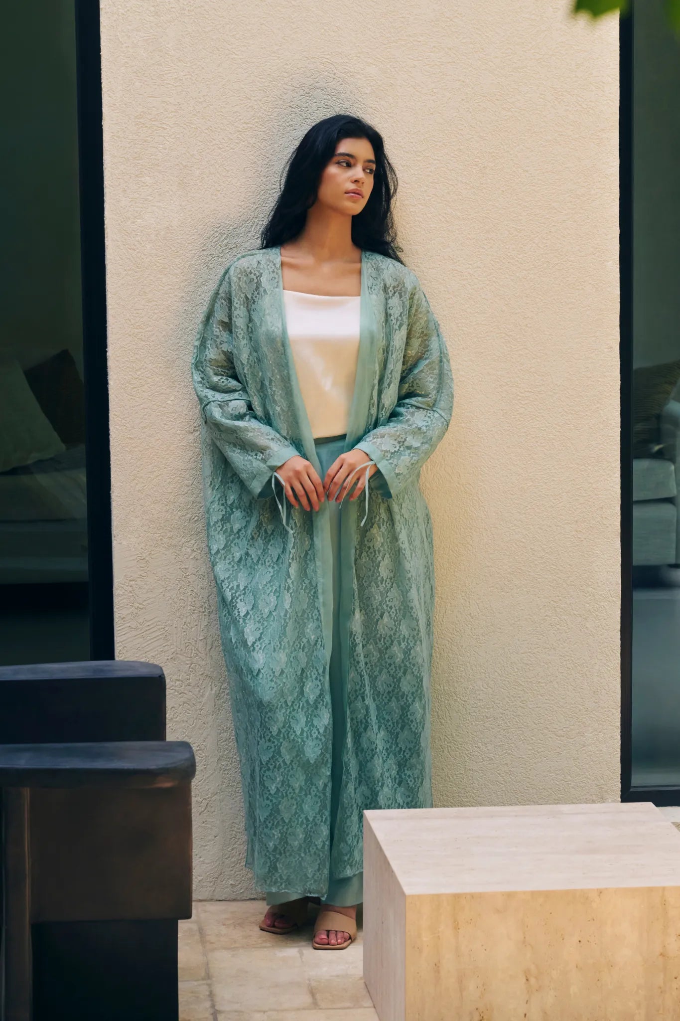 Organza Teal Cape